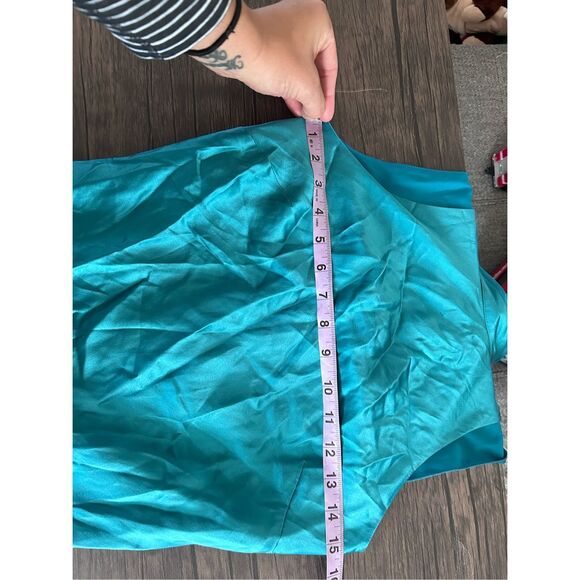 NWT Cinq A Sept Denise Mock Neck Tie Silk Mini Dress Pacific Blue Size 2 Y2k - Picture 12 of 12